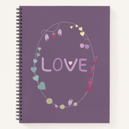 paarse liefde notitieboek (Voorkant)