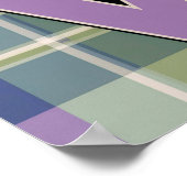 Paarse LIEFDE Plaid Vierkant Poster (Hoek)