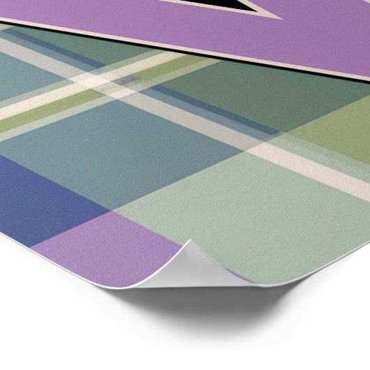 Paarse LIEFDE Plaid Vierkant Poster (Hoek)