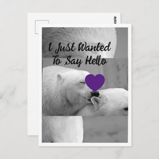 Paarse Liefde Polar Beer Briefkaart (Voorkant / Achterkant)