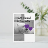 Paarse Liefde Polar Beer Briefkaart (Staand voorkant)