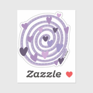 Paarse Liefde Spiraal Sticker