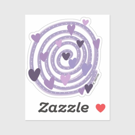 Paarse Liefde Spiraal Sticker (Vel)