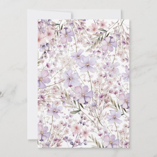 paarse liefde staat in bloei Bridal Shower Invitat Kaart (Achterkant)