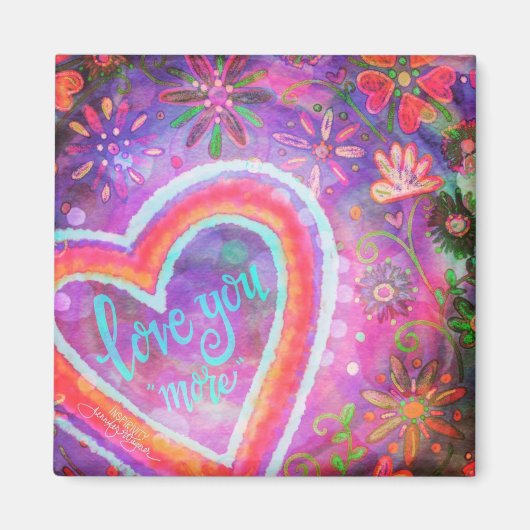 Paarse liefde u meer hart-inspiratie Magneet (Voorkant)