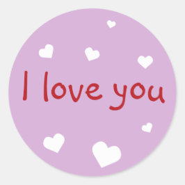 Paarse liefde voor je Valentijnsdag Ronde Sticker