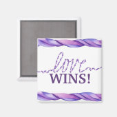 Paarse "Liefde Wint" Lint Kunstmagneet Magneet (Voorkant / Achterkant)