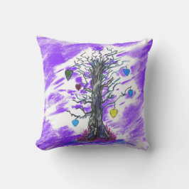Paarse liefdesboom kussen