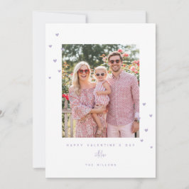 Paarse Liefdeshartjes Gelukkige Valentijnsdag Foto Feestdagenkaart
