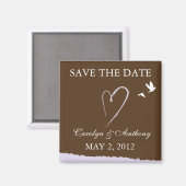 Paarse liefdesvogel SAVE THE DATE Magnet (Voorkant / Achterkant)