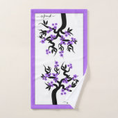 Paarse liefdesvogelkers, torenboom, bloesems en gr bad handdoek (Handdoek)