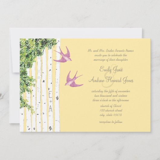 Paarse liefdesvogels - Beizoenbomen Kaart (Voorkant)