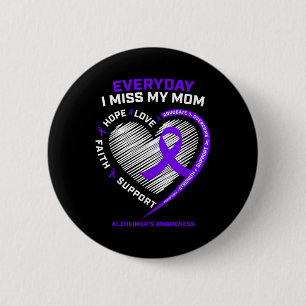 Paarse liefdevolle herinnering moeder mis mijn moe ronde button 5,7 cm