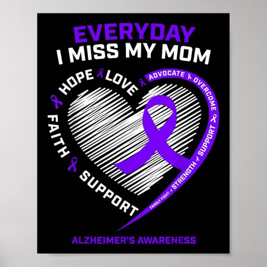 Paarse liefdevolle herinnering Moeder Mist Mijn Mo Poster (Voorkant)