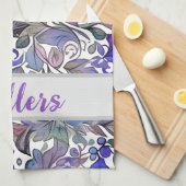 Paarse liefhebbers fav! Plezier bloeit. Gepersonal Theedoek (Quarter Fold)