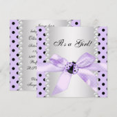 Paarse Lieveheersbeestje Baby Shower Kaart (Voorkant / Achterkant)