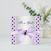 Paarse Lieveheersbeestje Baby Shower Kaart (Staand voorkant)