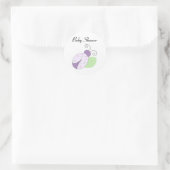Paarse Lieveheersbeestje Baby Shower Ronde Sticker (Tas)