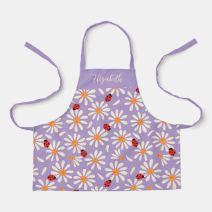Paarse Lieveheersbeestjes & Madeliefjes Persoonlij Schort