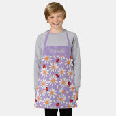 Paarse Lieveheersbeestjes & Madeliefjes Persoonlij Schort (Gedragen)
