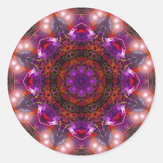 Paarse Light Mandala Sticker (Voorkant)