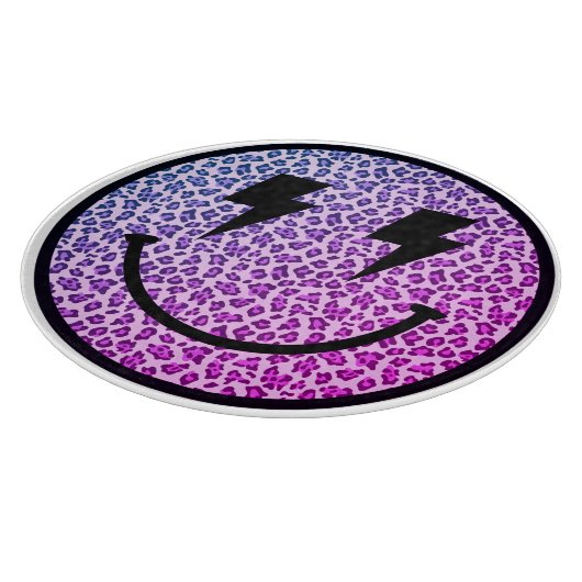 Paarse Lightning Bolt Eyes Smile Snijplank (Hoek)