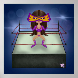 Paarse Lightning brunette luchadora worstelaar Poster