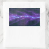 Paarse Lightning Electricity Achtergrond Rechthoekige Sticker (Tas)