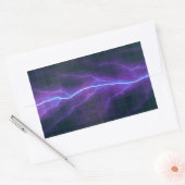 Paarse Lightning Electricity Achtergrond Rechthoekige Sticker (Envelop)