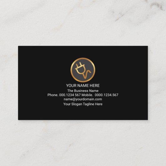 Paarse Lightning Gold Bulb Home Electrice Visitekaartje (Achterkant)