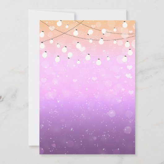 Paarse Lights Sparkle Sweet 16 Uitnodigingen voor  (Achterkant)