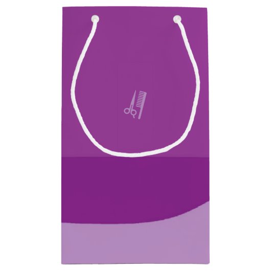 Paarse lijn en golven klein cadeauzakje (Achterkant)