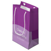 Paarse lijn en golven klein cadeauzakje (Voorkant Gekanteld)