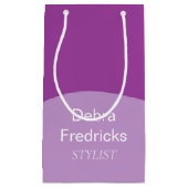 Paarse lijn en golven klein cadeauzakje (Voorkant)