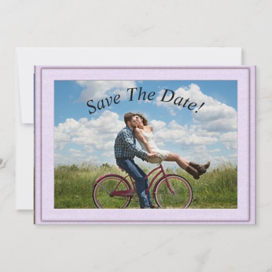 Paarse Lijst Matte 5 x 7 inch Save The Date (Voorkant)