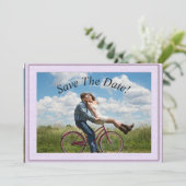 Paarse Lijst Matte 5 x 7 inch Save The Date (Staand voorkant)