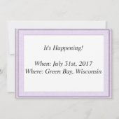 Paarse Lijst Matte 5 x 7 inch Save The Date (Achterkant)