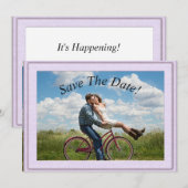 Paarse Lijst Matte 5 x 7 inch Save The Date (Voorkant / Achterkant)