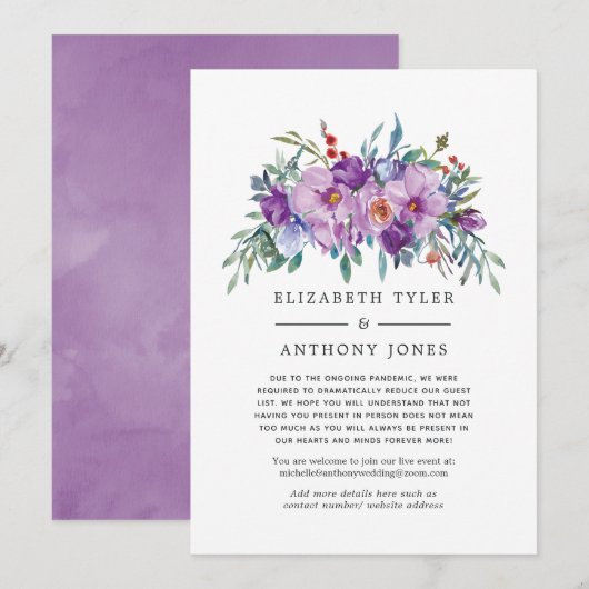 Paarse lijst met handlangers met verminderde weduw aankondiging (Voorkant / Achterkant)