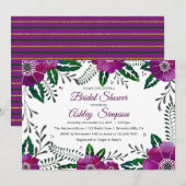 Paarse lijst vrijgezellenfeest kaart (Voorkant / Achterkant)