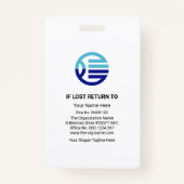 Paarse Lijst werknemer foto-ID Badge (Achterkant)