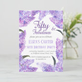 Paarse Lila 50ste Vijftig Botanische Verjaardag Kaart (Staand voorkant)