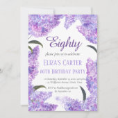 Paarse Lila 80ste zeventig bloemige elegante verja Kaart (Voorkant)