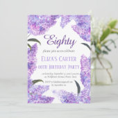 Paarse Lila 80ste zeventig bloemige elegante verja Kaart (Staand voorkant)