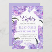 Paarse Lila 80ste zeventig bloemige elegante verja Kaart (Voorkant / Achterkant)