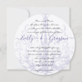 Paarse Lila  Antiek handelaarster Wedding Kaart (Voorkant)