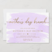 Paarse Lila aquarel Moederdag Brunch Kaart (Voorkant)