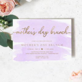 Paarse Lila aquarel Moederdag Brunch Kaart