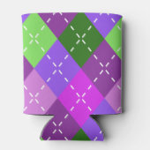 Paarse Lila Argyle Paarse en Groene Gepersonalisee Blikjeskoeler (Achterkant)