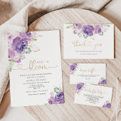 Paarse lila baby op uitnodiging van het bloom baby